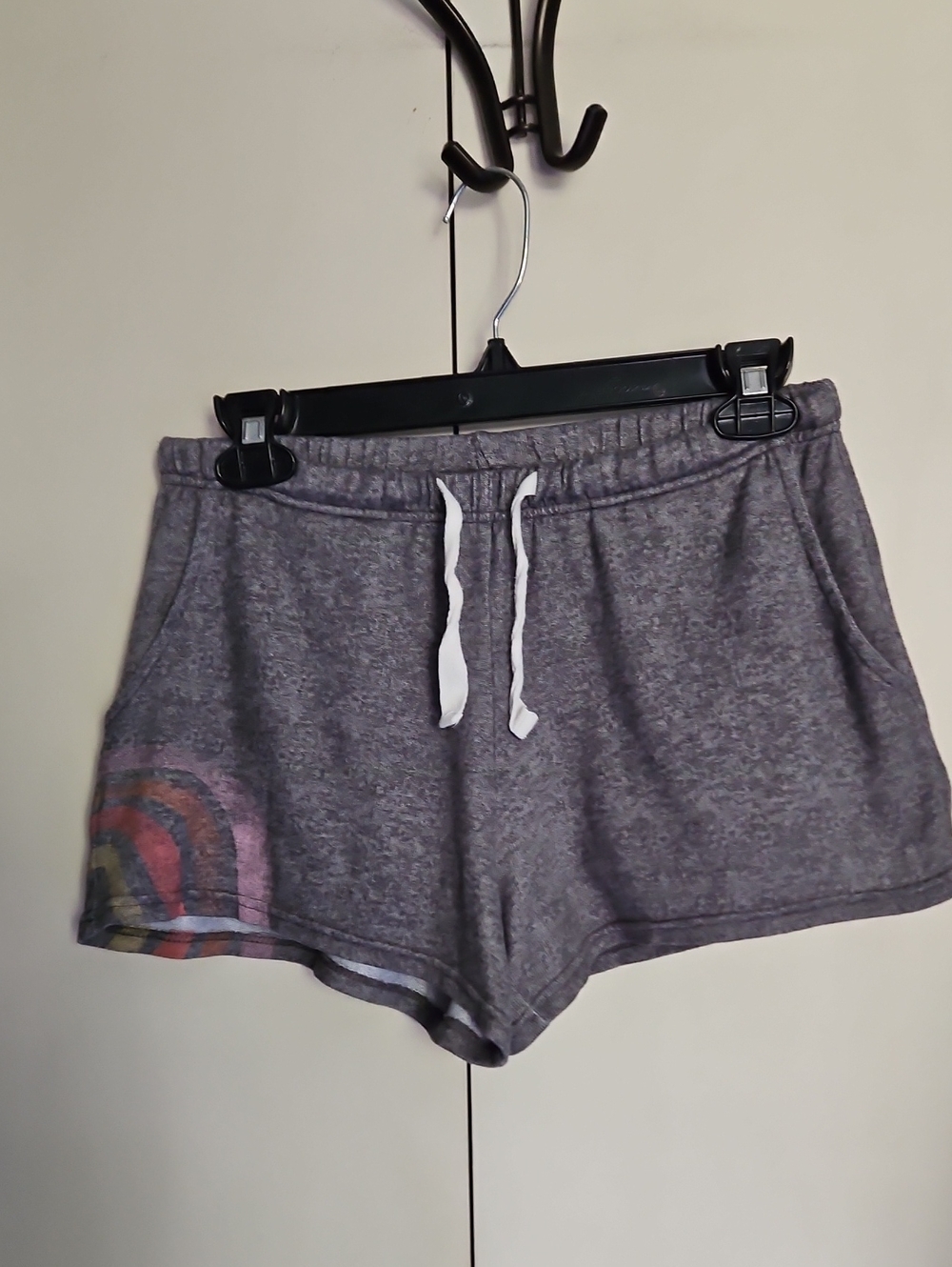 C&C California Gray Athletic Lounge Shorts with Rainbow Accent Sz Medium
